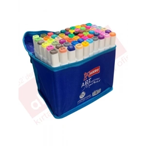 3E Grup - Mikro Art Çift Uçlu Marker Kalem Çantalı 60 Renk Zw-8001-60s