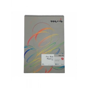 3E Grup - Moii 35x50 Metalize Fon Kartonu Defter Spiralli Karton Kapak 10 Renk 160 Gr M002234