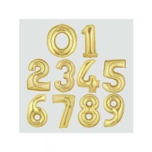 3E Grup - Nedi 16 (40 Cm ) Folyo Balon Altın Rakam L0002