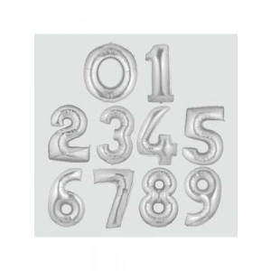 3E Grup - Nedi 16 (40 Cm ) Folyo Balon Gümüş Rakam L0002