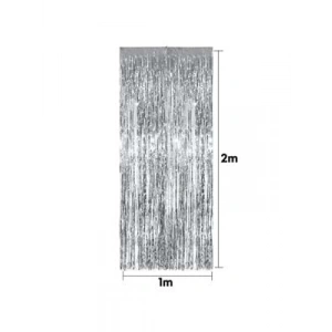 3E Grup - Nedi 1mtx2mt Funko Saçak Kapı Süsü Gümüş 1020s