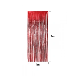 3E Grup - Nedi 1mtx2mt Funko Saçak Kapı Süsü Kırmızı 1020r