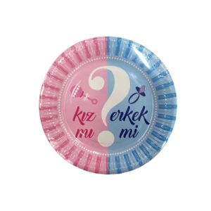 3E Grup - Nedi 22 Cm Karton Tabak 8 Li Kız Mı? Erkek Mi? 12409