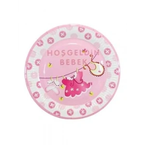 3E Grup - Nedi 23 Cm Karton Tabak 10 Lu Hoşgeldin Bebek Pembe Tkt7201