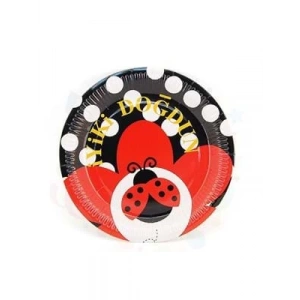 3E Grup - Nedi 23 Cm Karton Tabak 10 Lu Uğur Böceği İyiki Doğdun Tkt8201