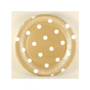 3E Grup - Nedi 23 Cm Karton Tabak Puantiyeli 10 Lu Altın Tkt11017