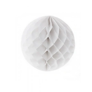 3E Grup - Nedi 30 Cm Kağıt Top Süs Petekli Beyaz 2335w