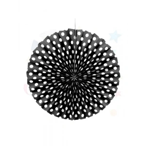 3E Grup - Nedi 40 Cm Karton Çark Süs Puantiyeli Siyah-beyaz W4138bl