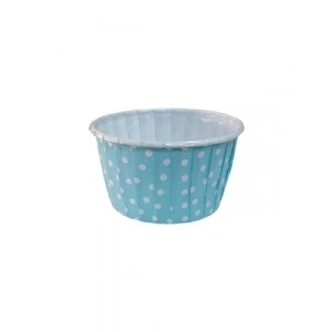 3E Grup - Nedi 50x40 Kağıt Cup Kek Kalıbı 25li Kapsül No:3 Puantiyeli Mavi 11867