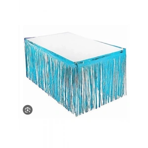 3E Grup - Nedi 75x275 Cm Funko Saçak Masa Süsü Mavi 275b