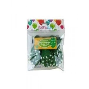 3E Grup - Nedi Baskılı Balon Çepeçevre Puantiyeli Koyu Yeşil 14lü 0775