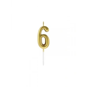3E Grup - Nedi Çubuklu Mum Altın Seri 6 Rakamı M155g-6