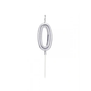 3E Grup - Nedi Çubuklu Mum Gümüş Seri 0 Rakamı M155s-0