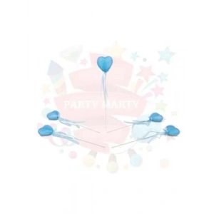 3E Grup - Nedi Çubuklu Strafor Simli Kalp 12li Mavi 102a-b