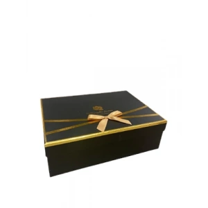 3E Grup - Nedi Dikdörtgen Hediye Kutusu No:3 Yaldızlı Siyah T451-6bl