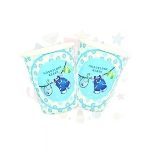 3E Grup - Nedi Karton Bardak 10 Lu Hoşgeldin Bebek Mavi Tkb7202