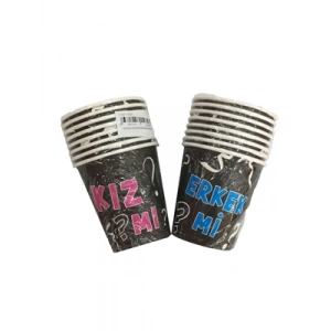 3E Grup - Nedi Karton Bardak 8li Erkek Mi? Kız Mı? 74295