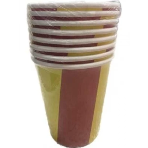 3E Grup - Nedi Karton Bardak 8li Sarı-kırmızı 38934