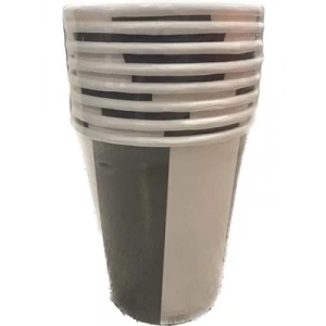 3E Grup - Nedi Karton Bardak 8li Siyah-beyaz 38932