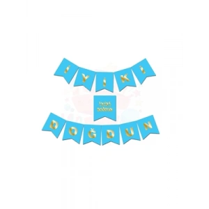 3E Grup - Nedi Kırlangıç Oynar Yazı iyiki Doğdun Küçük Boy Mavi 25626