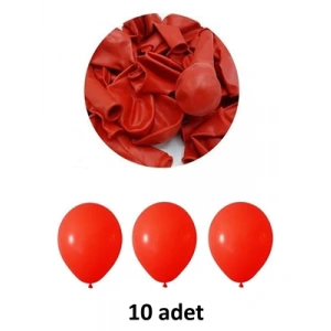3E Grup - Nedi Metalik Balon 10lu Kırmızı 12963