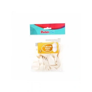 3E Grup - Nedi Party Marty 12 Metalik Balon Beyaz 20li 12131