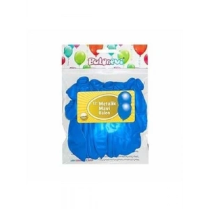 3E Grup - Nedi Party Marty 12 Metalik Balon Mavi 20li 12144