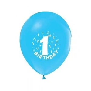 3E Grup - Nedi Party Marty Baskılı Balon 1 Yaş İyi Ki Doğdun Mavi 16lı Pm-12158
