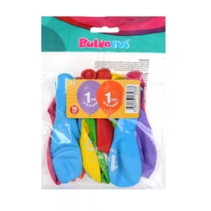 3E Grup - Nedi Party Marty Baskılı Balon İyi Ki Doğdun 1 Yaş Karışık Renk 16lı 12160