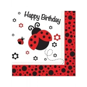 3E Grup - Nedi Peçete 20 Li Happy Bırthday Uğur Böceği