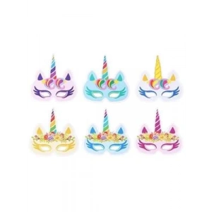 3E Grup - Nedi Unicorn Karton Maske 6lı 56453