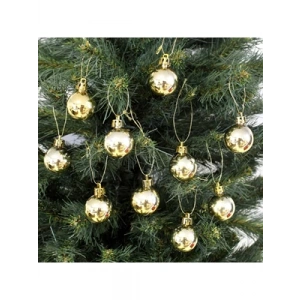 3E Grup - Nedi Yılbaşı Ağaç Süsü 3 Cm Top Altın 12li 3012g