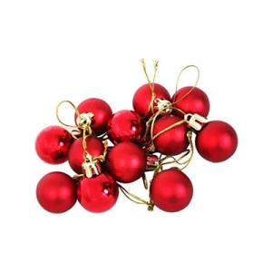 3E Grup - Nedi Yılbaşı Ağaç Süsü 3 Cm Top Kırmızı 12li 3012r