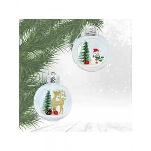 3E Grup - Nedi Yılbaşı Ağaç Süsü 8cm Teraryum Noel Dekorlu 2li 6384