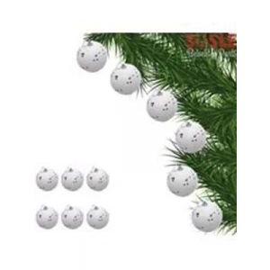 3E Grup - Nedi Yılbaşı Ağaç Süsü Karlı Top 4 Cm Küçük 6lı As20-acf15314