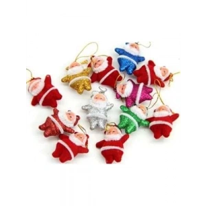 3E Grup - Nedi Yılbaşı Ağaç Süsü Noel Baba Karışık Renkli 6lı As8-15f079