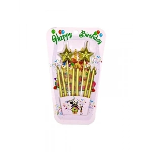 3E Grup - Nedi Yıldızlı Mum 8li Altın 5825g