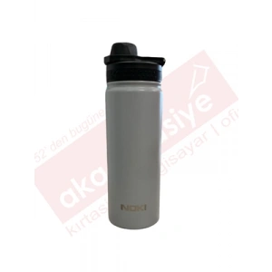 3E Grup - Noki 540 Ml Vidalı Kapak Taşıma Kulplu Çelik Matara Gri T-0126-020