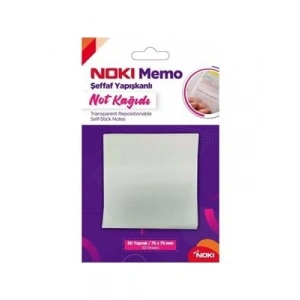 3E Grup - Noki Memo 75x75 Yapışkanlı Not Kağıdı Şeffaf 12300