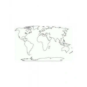 3E Grup - Panda 110x56 Cm Dilsiz Dünya Haritası Kağıt Tahta Pan776