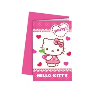 3E Grup - Parti Dünyası Hello Kıtty Davetiye+zarf 6 Lı 1797