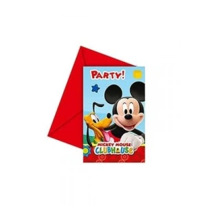 3E Grup - Parti Dünyası Playful Mıckey Davetiye+zarf 6 Lı 1513