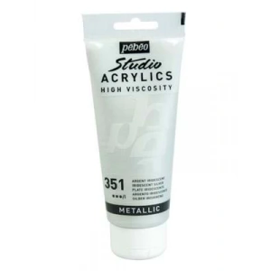 3E Grup - Pebeo 100 Ml Akrilik Boya Yüksek Yoğunluklu Gümüş 351