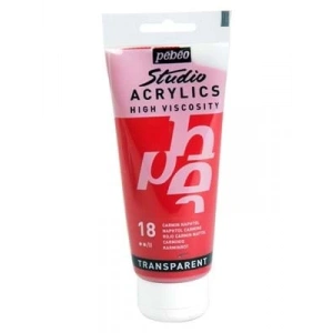 3E Grup - Pebeo 100 Ml Akrilik Boya Yüksek Yoğunluklu Karmen Kırmızı 18