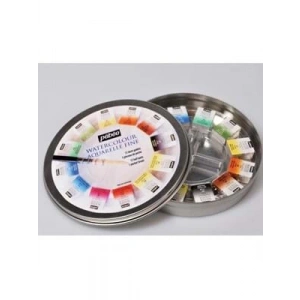 3E Grup - Pebeo Suluboya 12 Renk Yuvarlak Metal Kutulu 300075