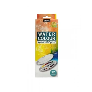 3E Grup - Pebeo Watercolor Oval Dizayn Aquarell 12li Set Plastik Kutu 300101
