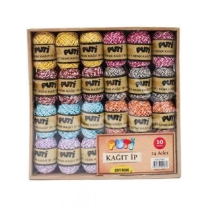 3E Grup - Puti 10mt Çift Renk Kağıt İp 01821