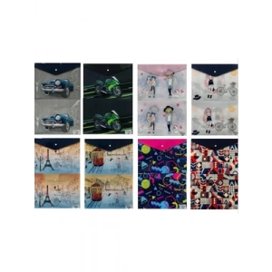 3E Grup - Puti A4 Desenli Çıtçıtlı Dosya 02576 Puti Şehirleri