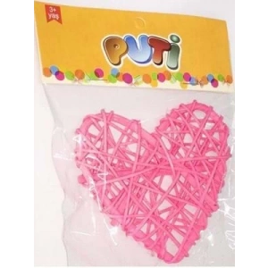 3E Grup - Puti Bambu Kalp Süs Tekli 8849