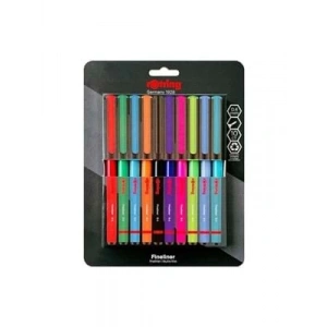 3E Grup - Rotring Liner Keçe Uçlu Kalem 10 Lu Karışık Renkler 2166220